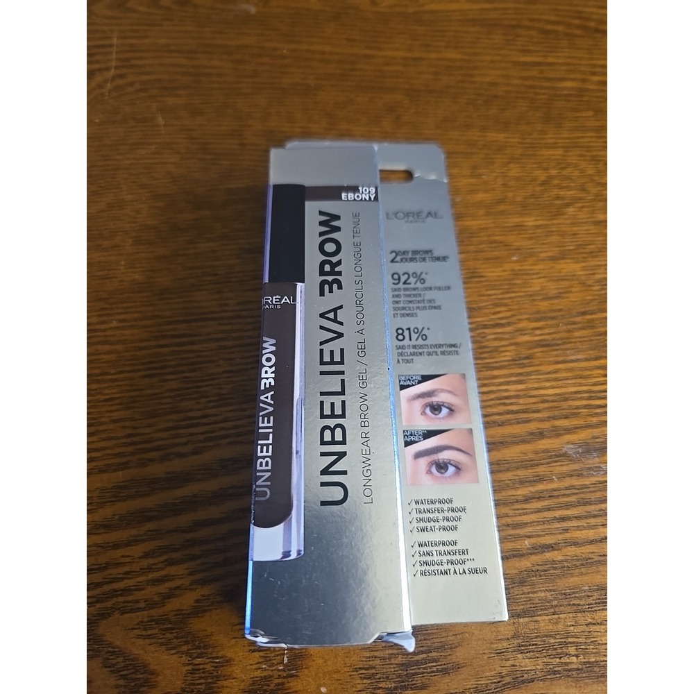 L'Oreal Paris - Unbelieva Brow 'Ebony 109' NEW Longwear Brow Gel